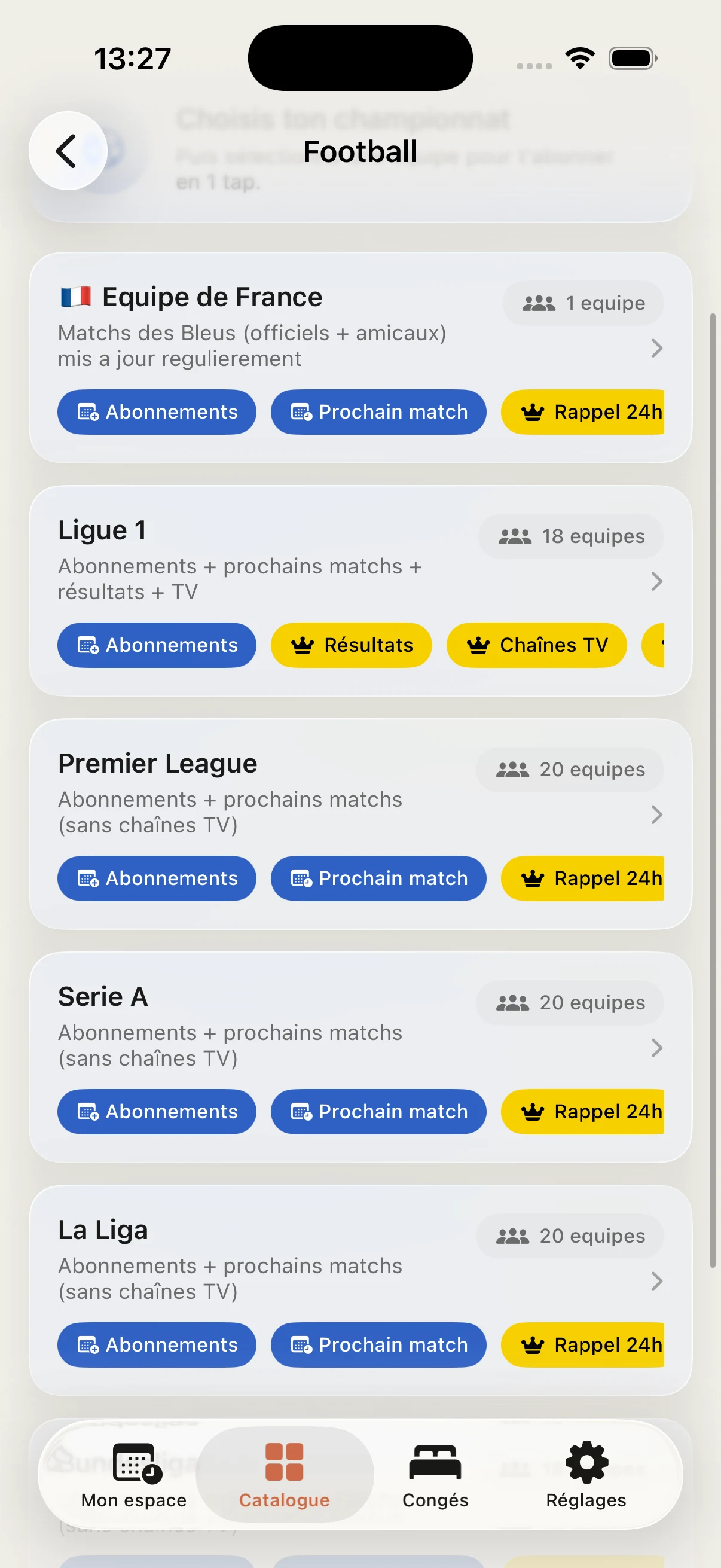 Résultats sportifs de ton club dans Mon espace