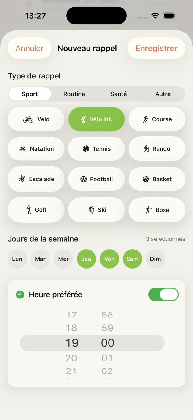Routines sportives personnalisées dans FacilAbo